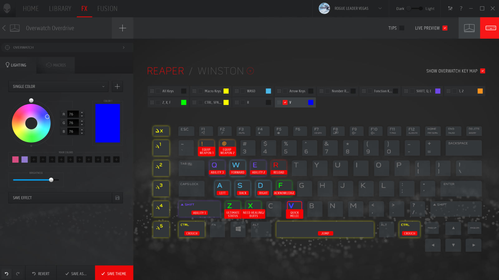 Showing keyboard customization