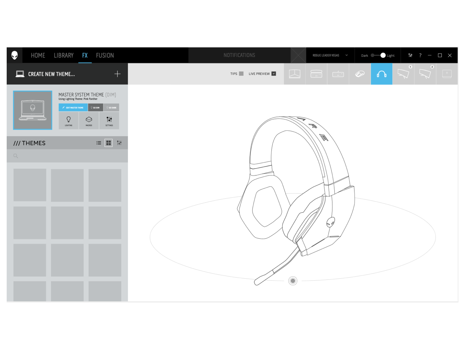 Wireframe for device view