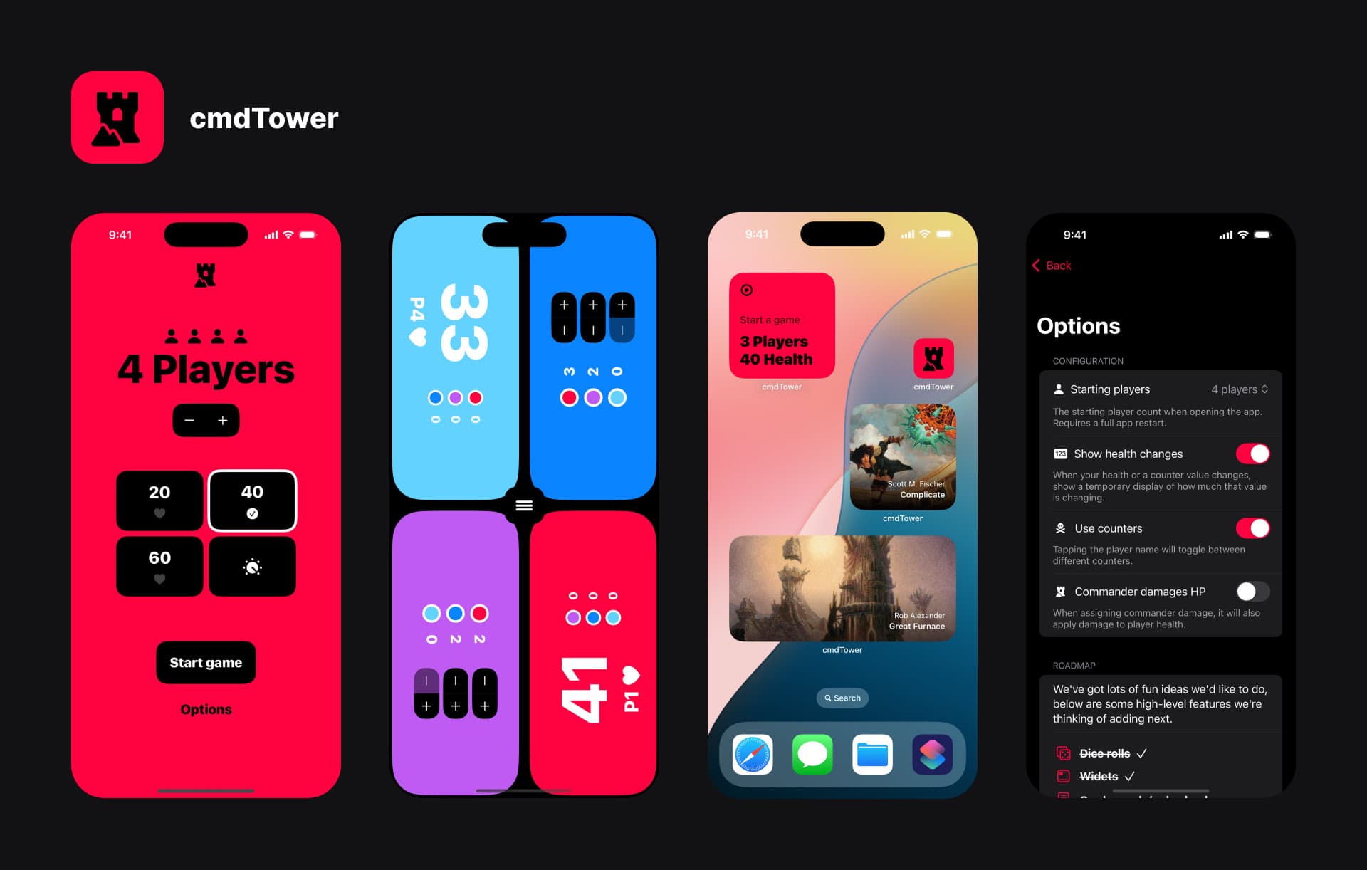 Shown is a preview of the cmdTower app