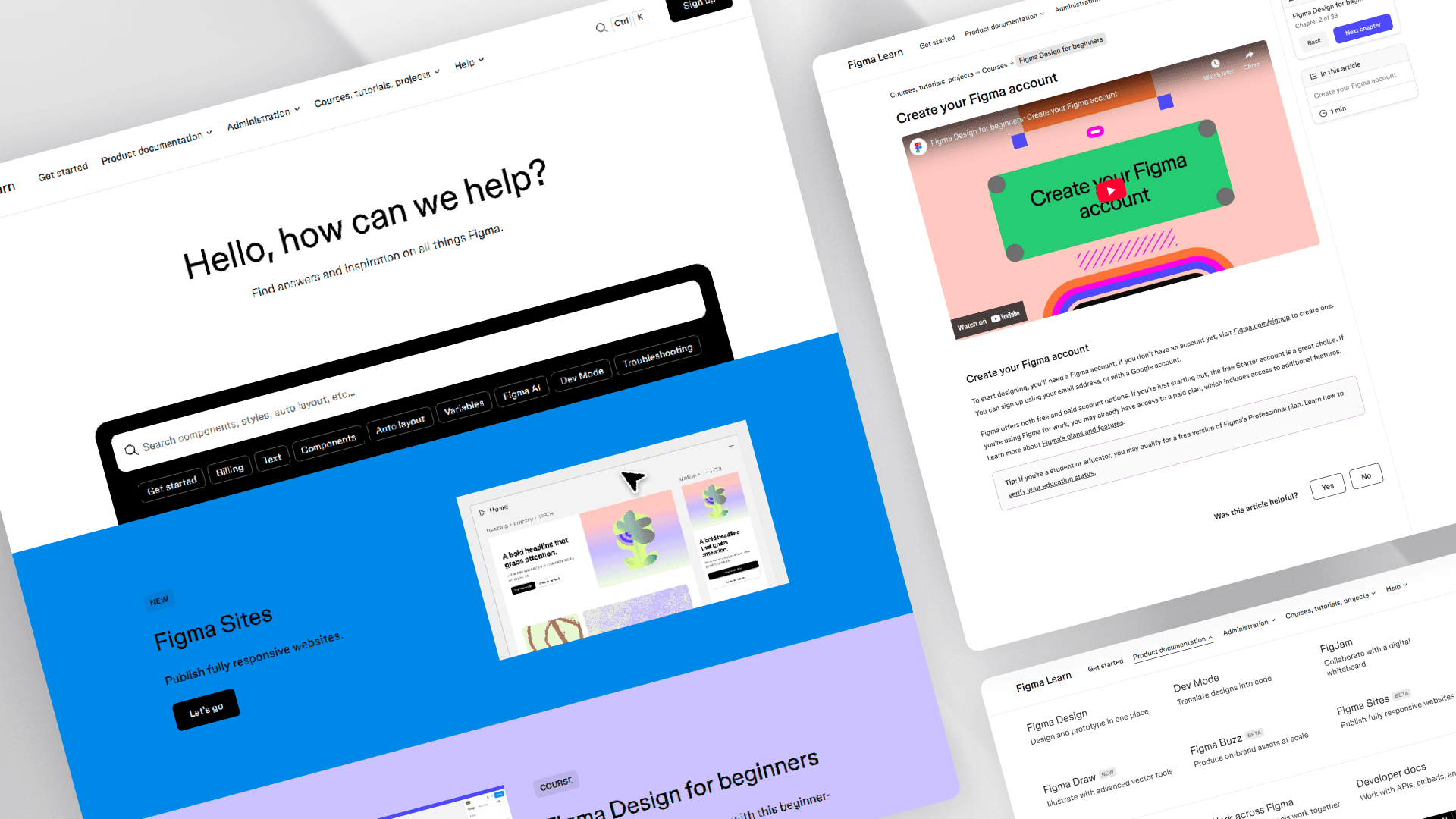 Project image for portfolio item Figma Learn (Help Center)