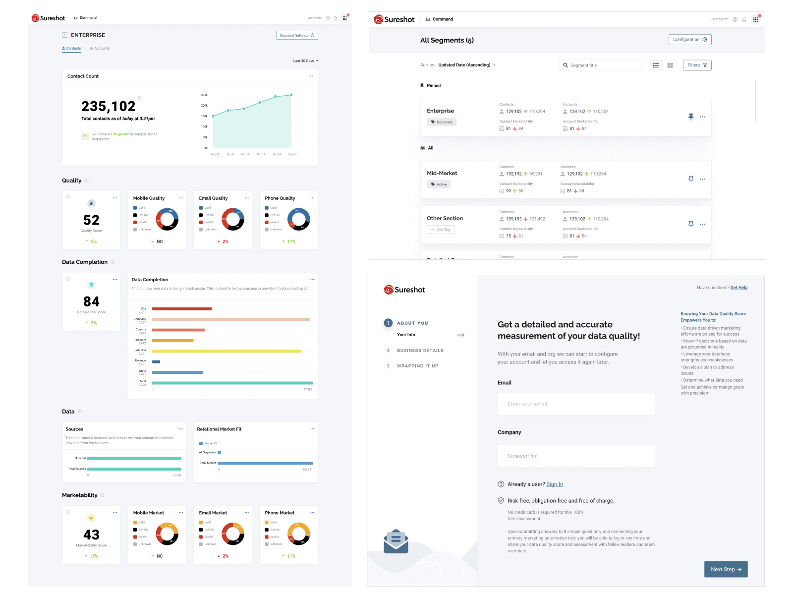Shown is the Command app with several components presented.