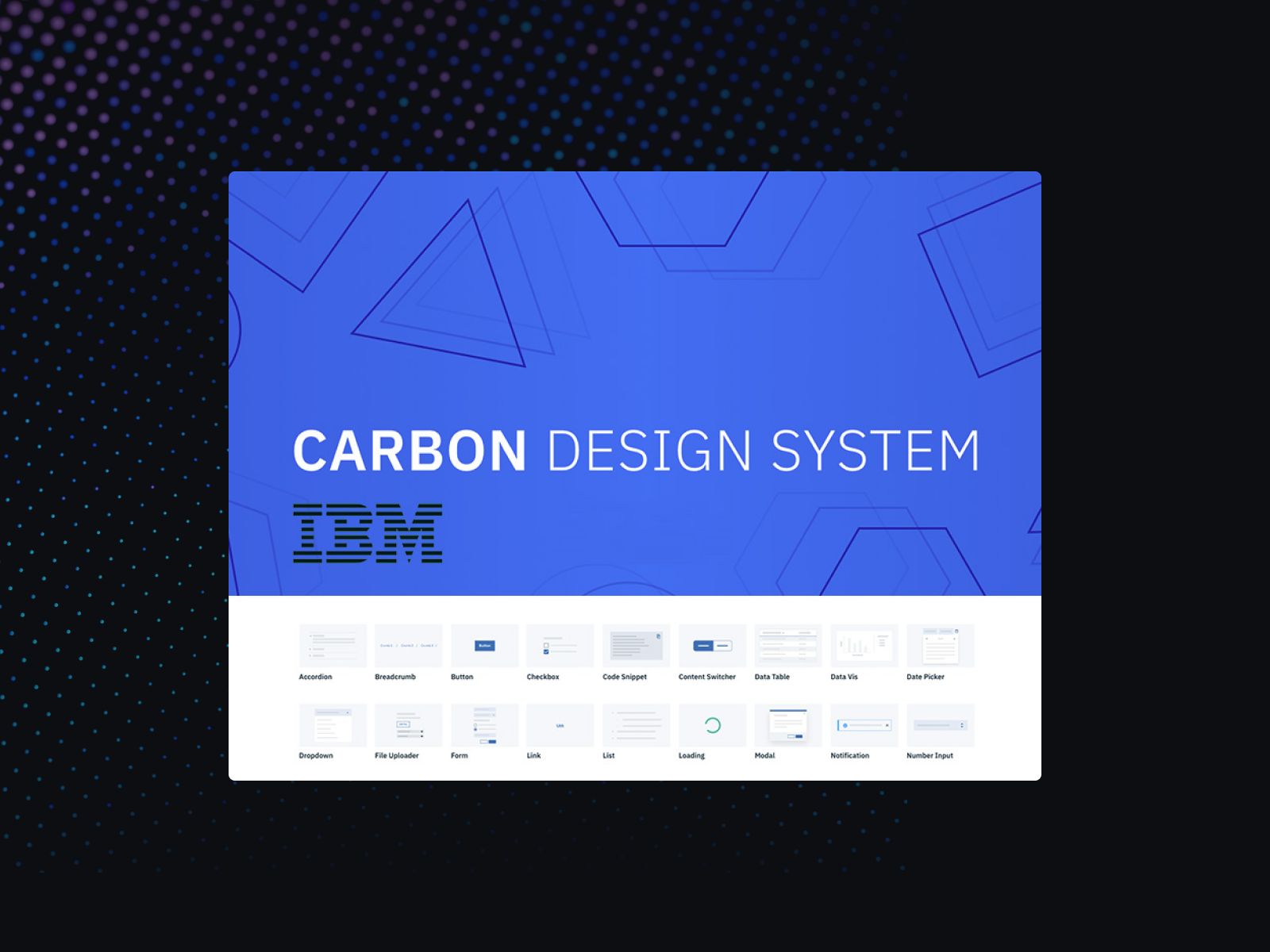 Shown is the Carbon Design System landing page